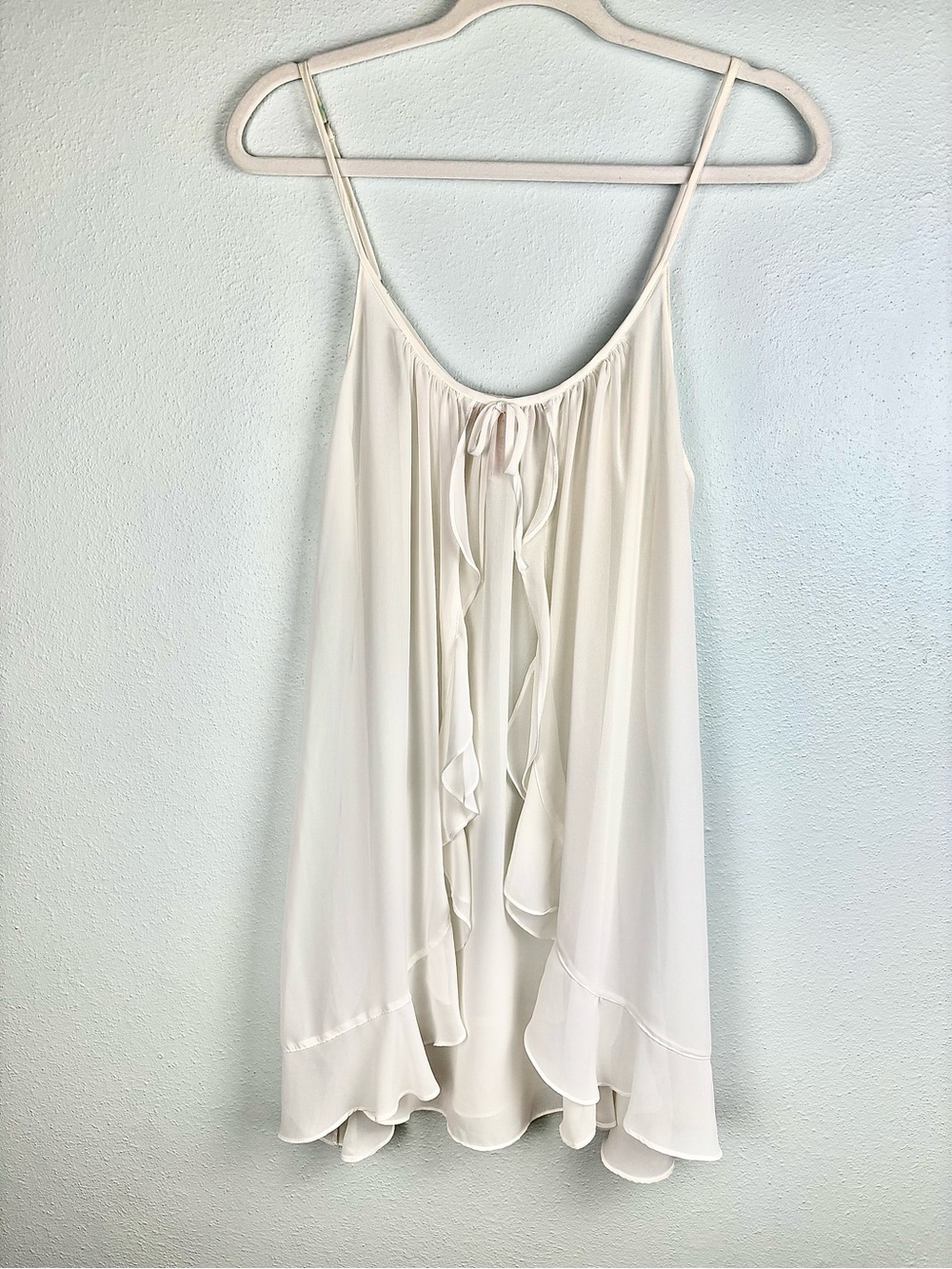 Oscar de la Renta Pink Label White Sheer Chemise Teddy Lingerie, Size M